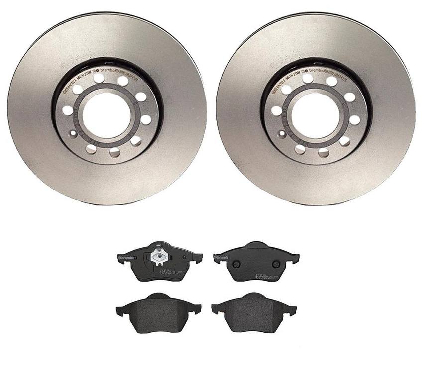 Audi VW Brakes Kit - Pads and Rotors Front (288mm) (Low-Met) 8D0698151C - Brembo 3057656KIT